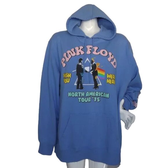PINK FLOYD Wish You Were Here Hoodie, 3XL, LIGHT BLUE Pullover Sweatshirt - Picture 2 of 13